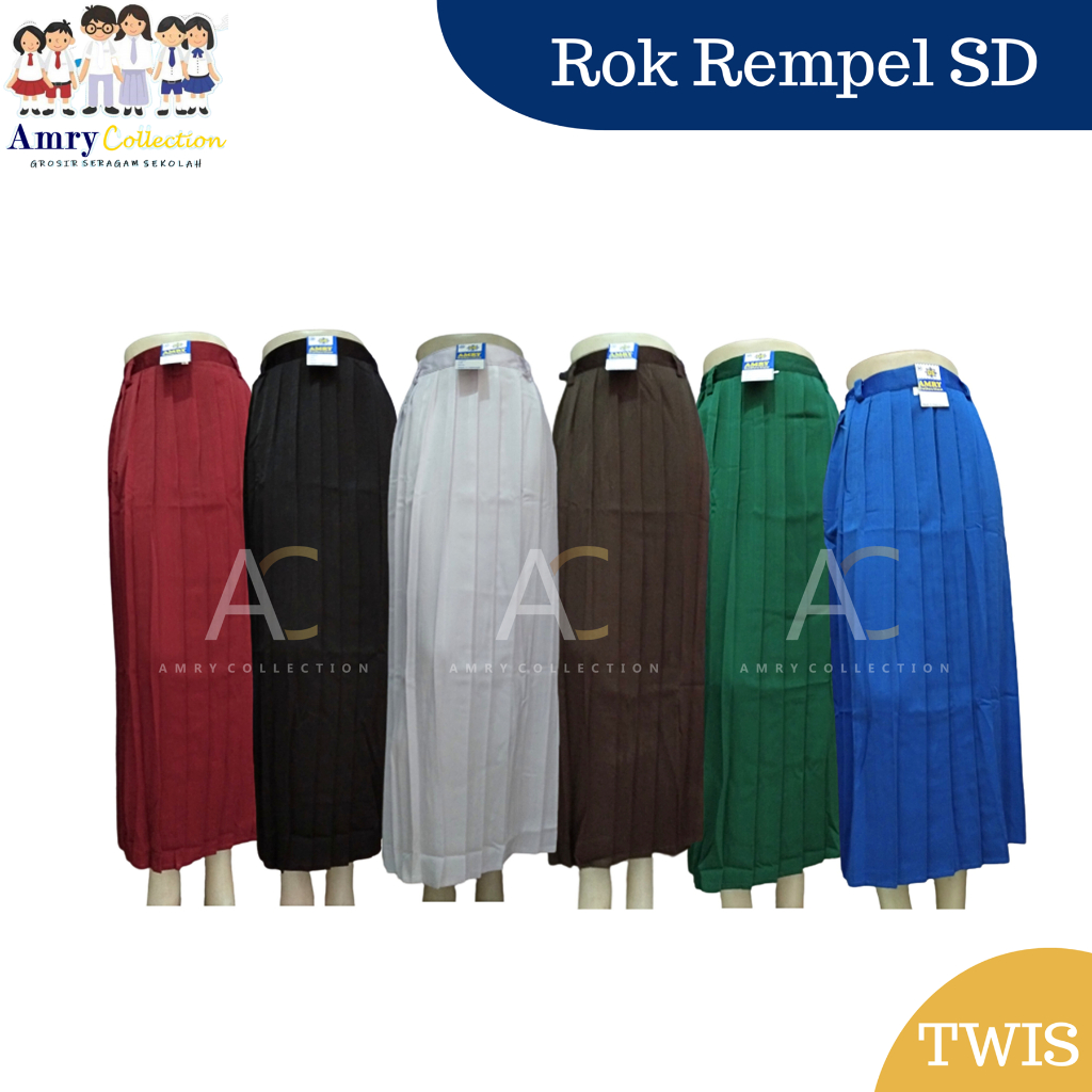 Jual ROK PANJANG Sekolah SD/MI Rok Rempel Full Panjang Seragam Sekolah ...