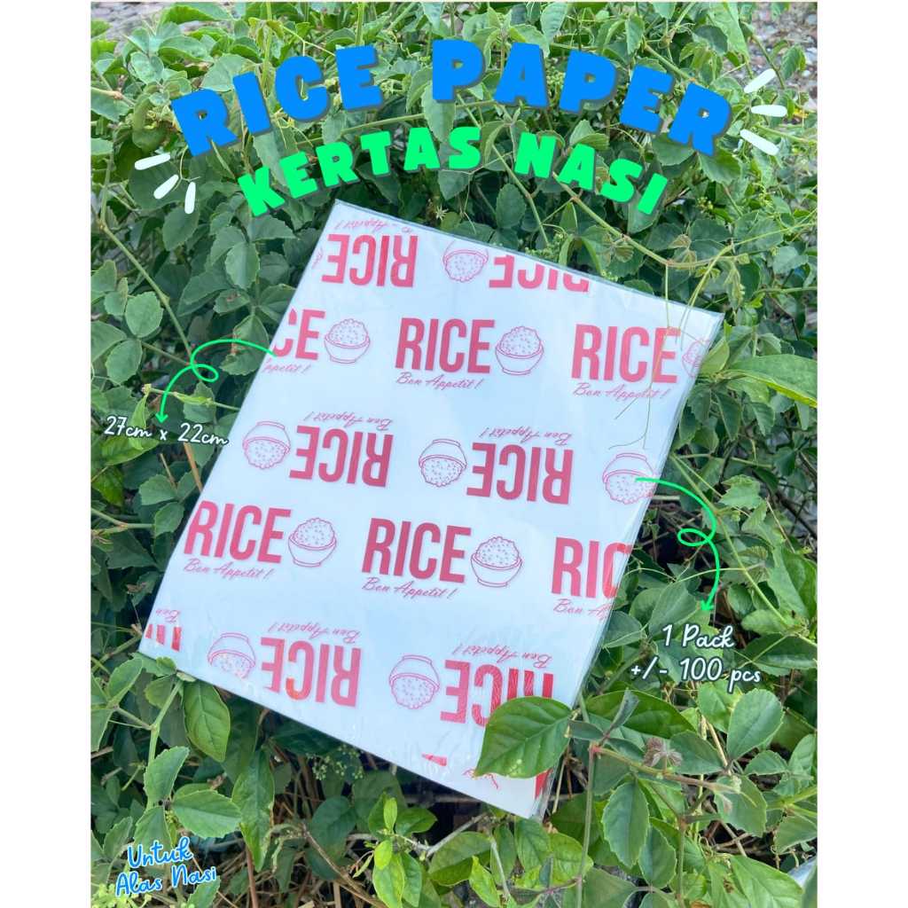 Jual Kertas Nasi Motif Rice Paper Isi 100 Lembar Higienis Murah Harga ...