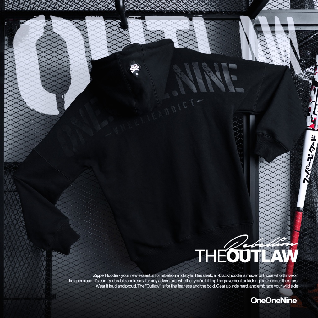Jual Oneonenine Ksr Zipper Hoodie Outlaw Black Series - Sweater Pria ...