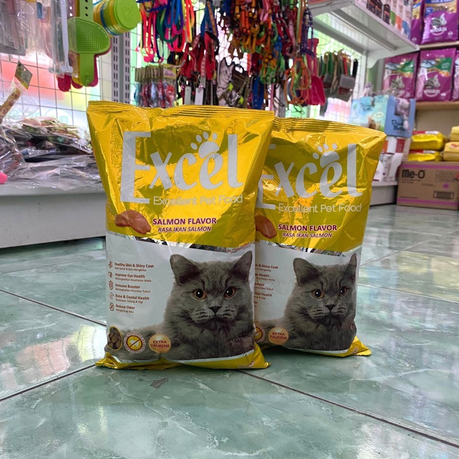 Jual excel kuning dry food cat 500g excel salmon | Shopee Indonesia