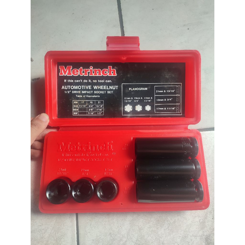 Jual Metrinch Impact Socket Set 1/2