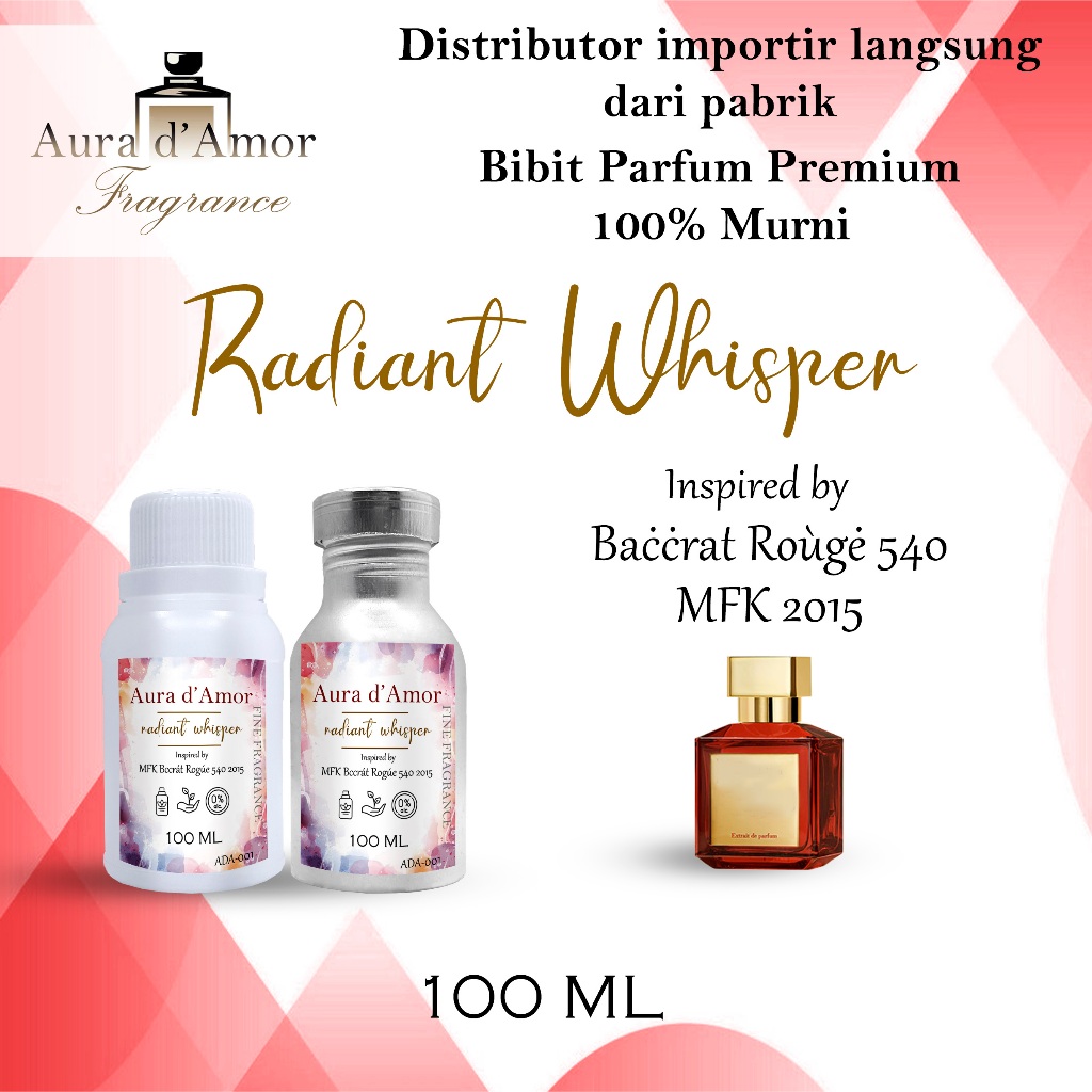 Jual Bibit Parfum 100% Murni Import Aura d'Amor Premium Tanpa