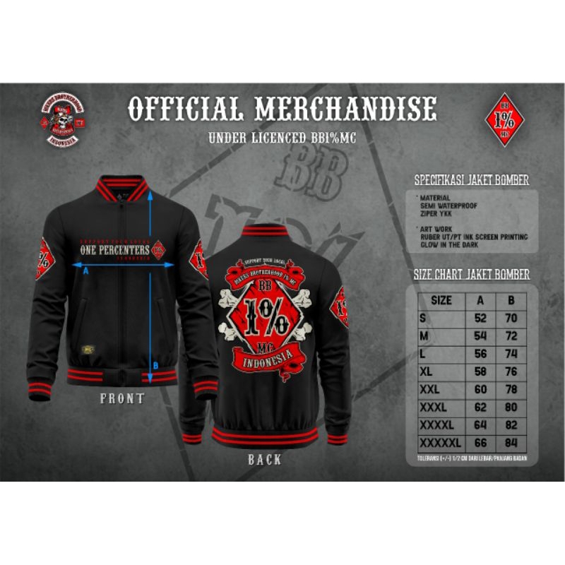 Jual Jacket bomber reguler design BB 1% MC | Shopee Indonesia