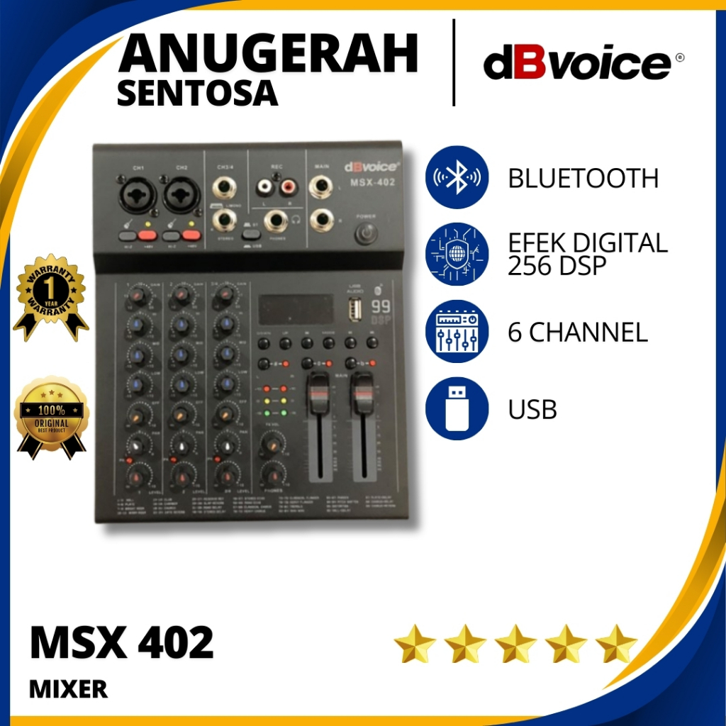 Jual Mixer Audio DB Voice MSX 402 (4 Channel) Original | Shopee Indonesia