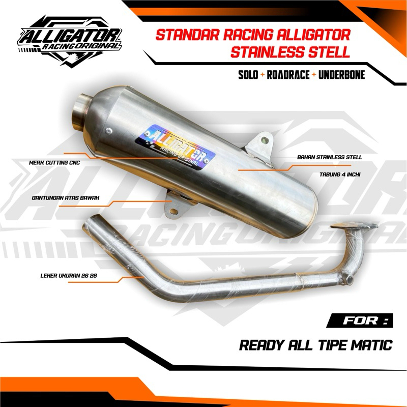 Jual Knalpot Standar racing stainless original alligator Nmax Aerox ...