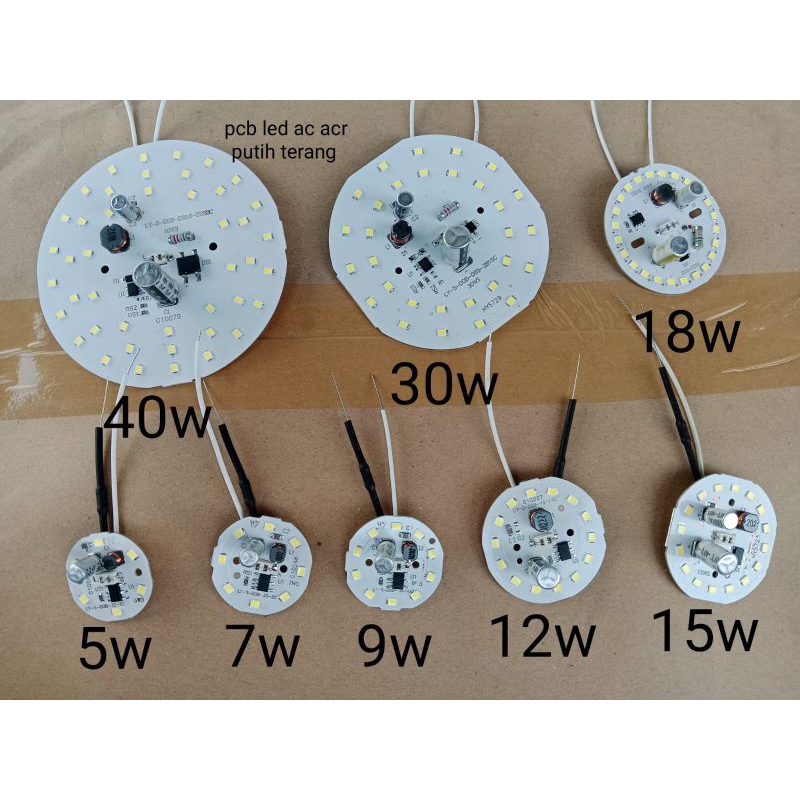 PCB LED ACR 5watt sampai 40wat putih terang