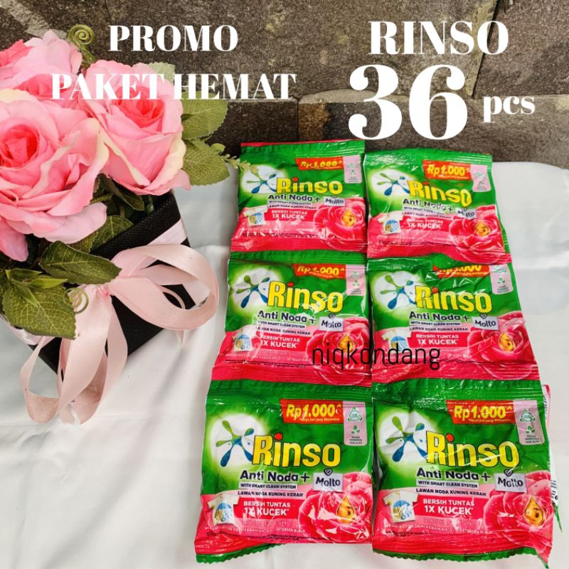 Jual PROMO 36 pcs RINSO BUBUK RENTENG 1000 an | Shopee Indonesia