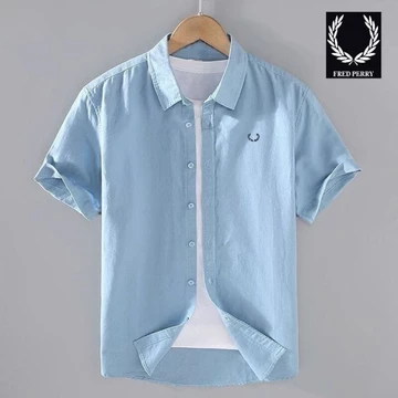 Kemeja Polos Lengan Pendek F.R.E.D.P.E.R.R.Y. Kemeja Polos Lengan Pendek Casual Kemeja Polos