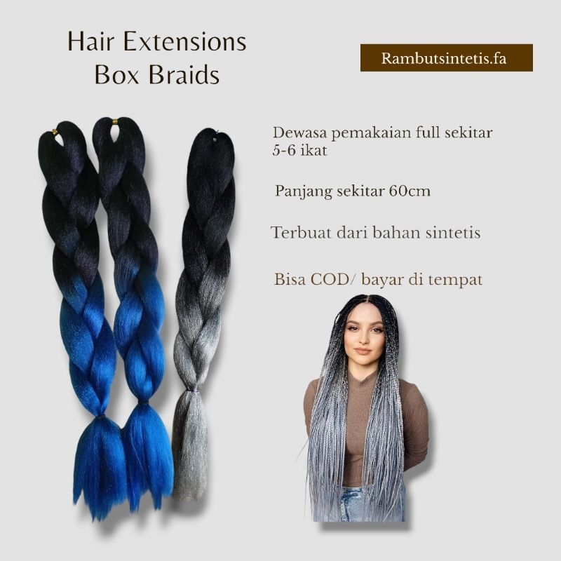 Jual rambut extension box braids ombre celep/rambut extension box ...