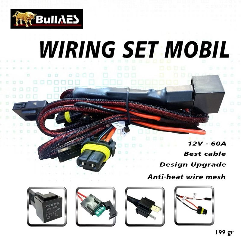 Jual (0285-AES) NO DELAY Wiring Relay Set Mobil Motor H4 12 Volt ...