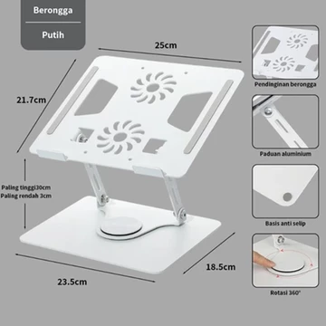 360 ° Dudukan Laptop Portabel Putar Dudukan Laptop Dudukan Laptop Desktop Aluminium