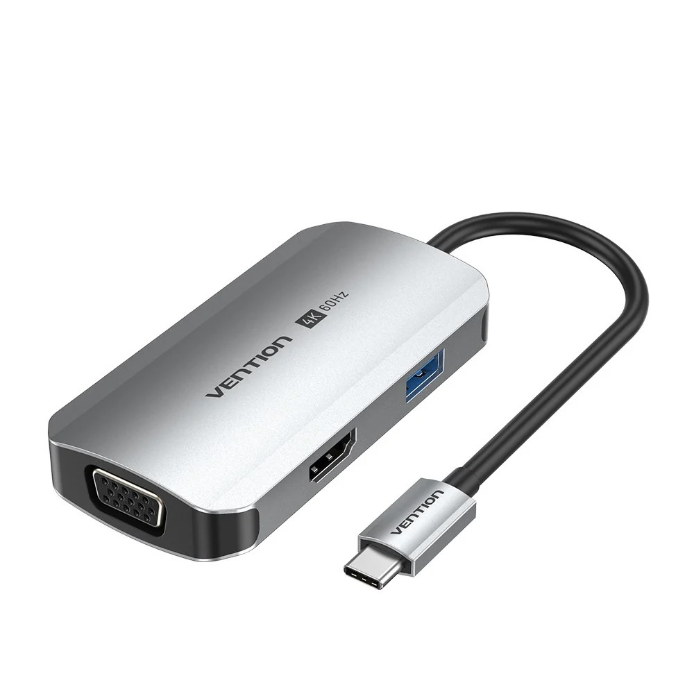 Jual Resmi Vention USB-C to HDMI VGA USB 3.0 Power Delivery 100W PD ...