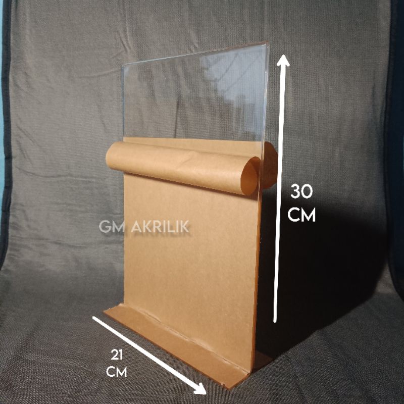 Jual Akrilik tempat brosur QR menu Barcode ukuran A4 21 x 30 cm Potrait ...