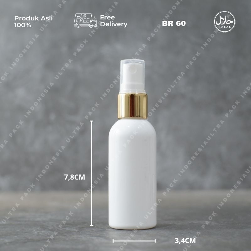 Jual Kemasan Botol Mist Spray Isi Ulang - BOTOL PET BR 60ML PUTIH ...