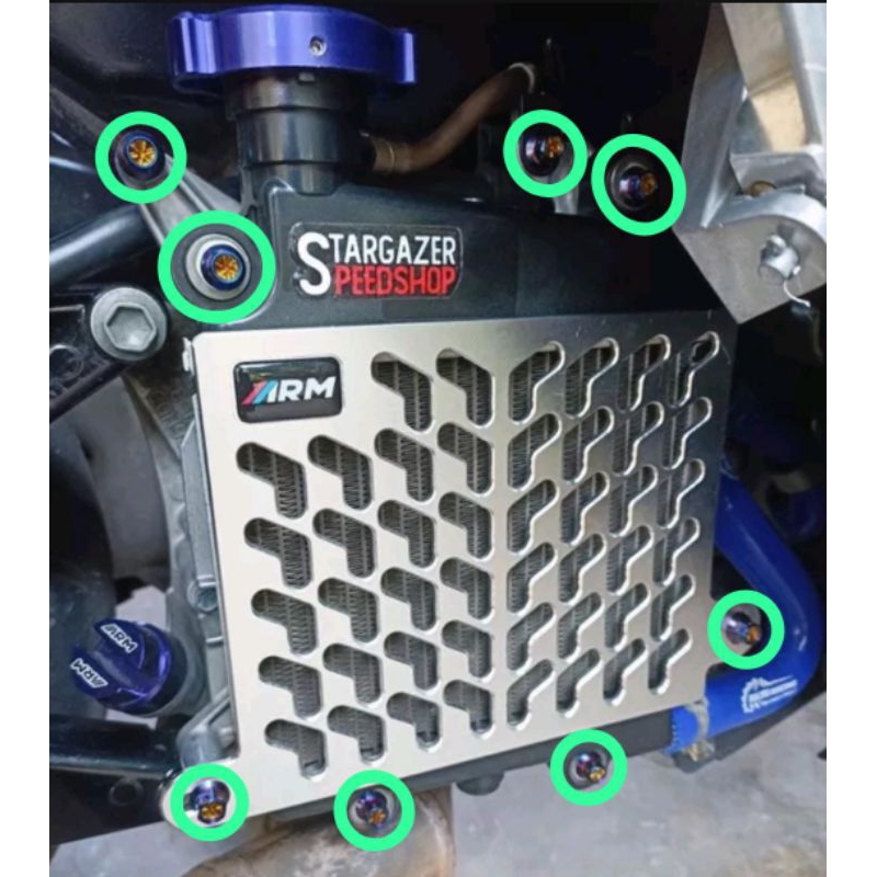 Jual BAUT Set Titanium Radiator Aerox Namx Lexi 8 Pcs Titanium | Shopee ...