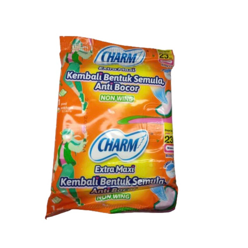 Jual Pembalut Charm Body Fit Extra Maxi 23cm Non Wings 1P Renceng Isi ...