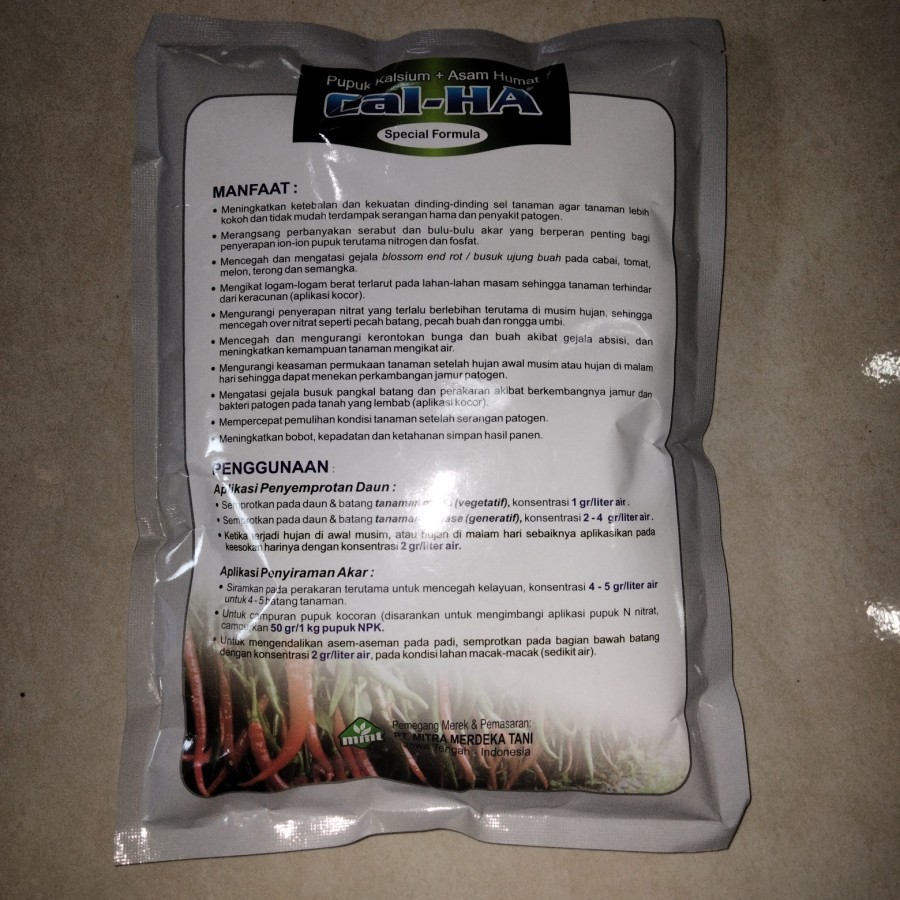 Jual CAL HA 200 Gram Repack Pupuk Kalsium Plus Asam Humat Calcium Humic ...