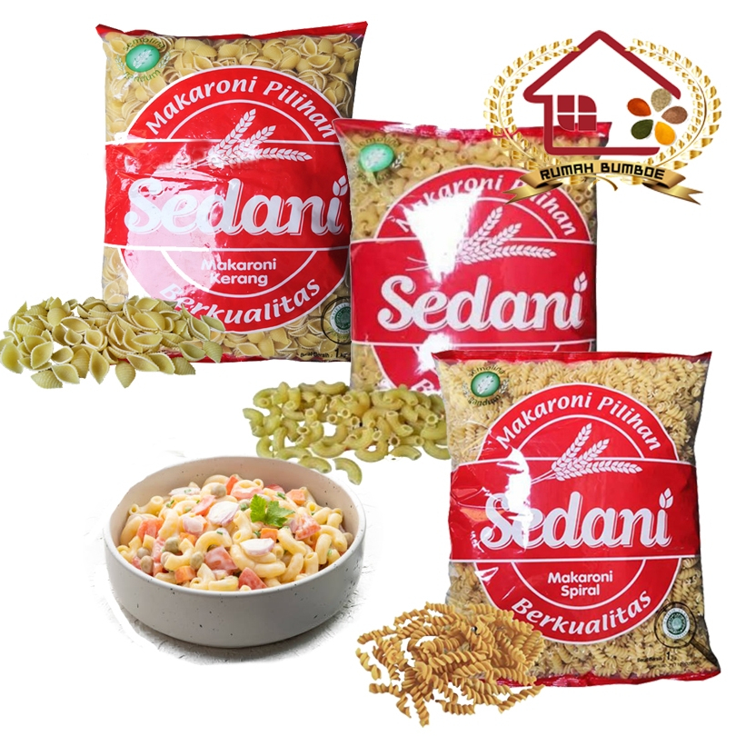 Jual (1 kg) SEDANI MAKARONI Pipa/Kerang/Spiral Kemasan Bogasari ...