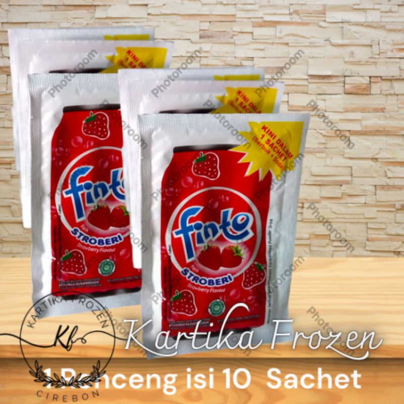 Jual FINTO MINUMAN SERBUK RASA STRAWBERRY 1 RENCENG (10 Sachet x 6 Gr ...