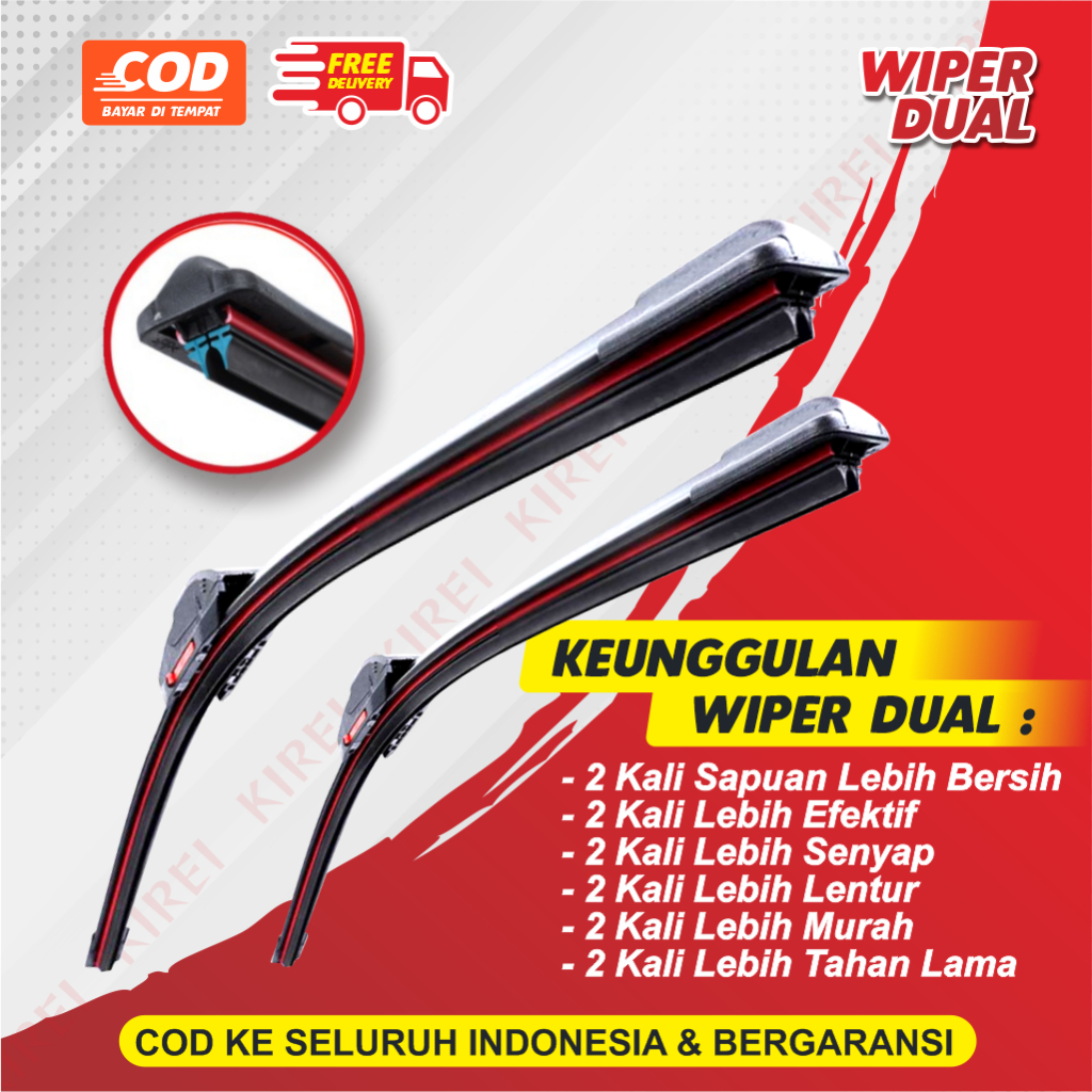 Jual Wiper Double Karet Dual Blade Untuk Panther Ls Ukuran Inci Bonus Produk