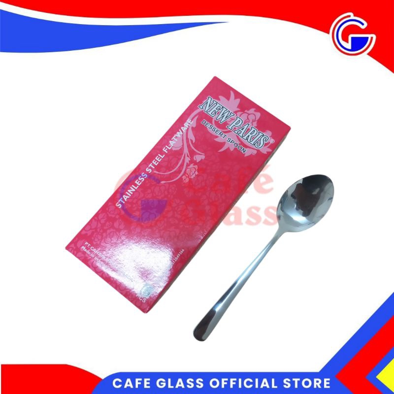 Sendok Makan  Stainless 1 Set 6 Pcs - Dessert Spoon New Paris - Alat Makan Elegan