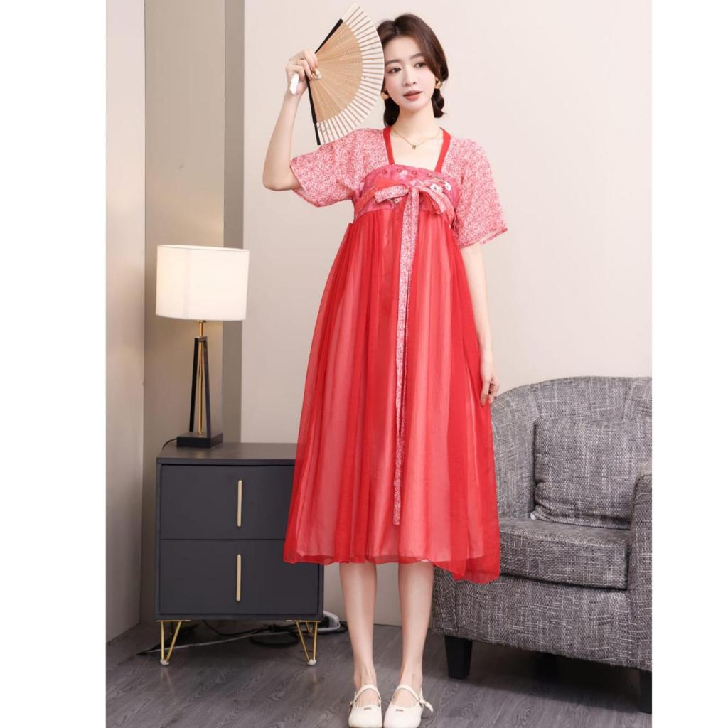 Jual TM 98005 Dress CNY Rongxi chest-high hanfu dress import | Shopee ...