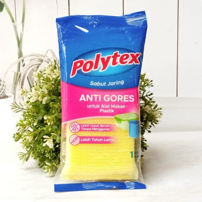 Jual POLYTEX SPON JARING ANTI GORES CUCI PIRING KUNING REGULER ND SPONS ...