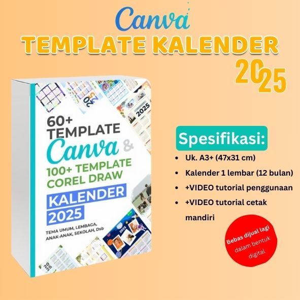 Jual SOFTFILE Kalender 2025 Paket 50 Template Canva dan CDR Kalender ...
