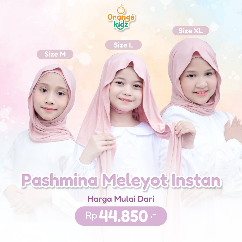 Jual Pashmina Instan Meleyot Anak / Hijab Oval Meleyot Kaos Anak ...