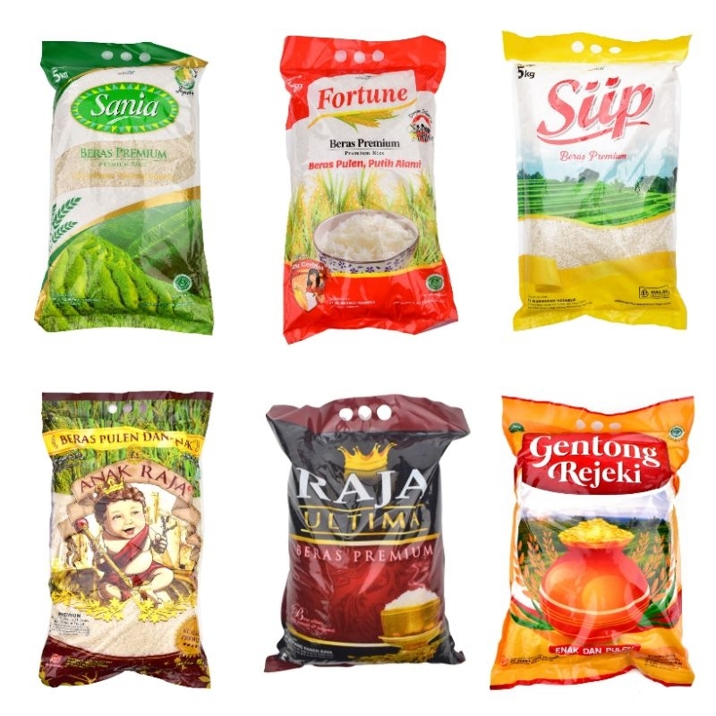 Jual Beras 5kg/ Beras Sania 5kg/ Beras Fortune 5kg/ Beras Anak Raja 5kg