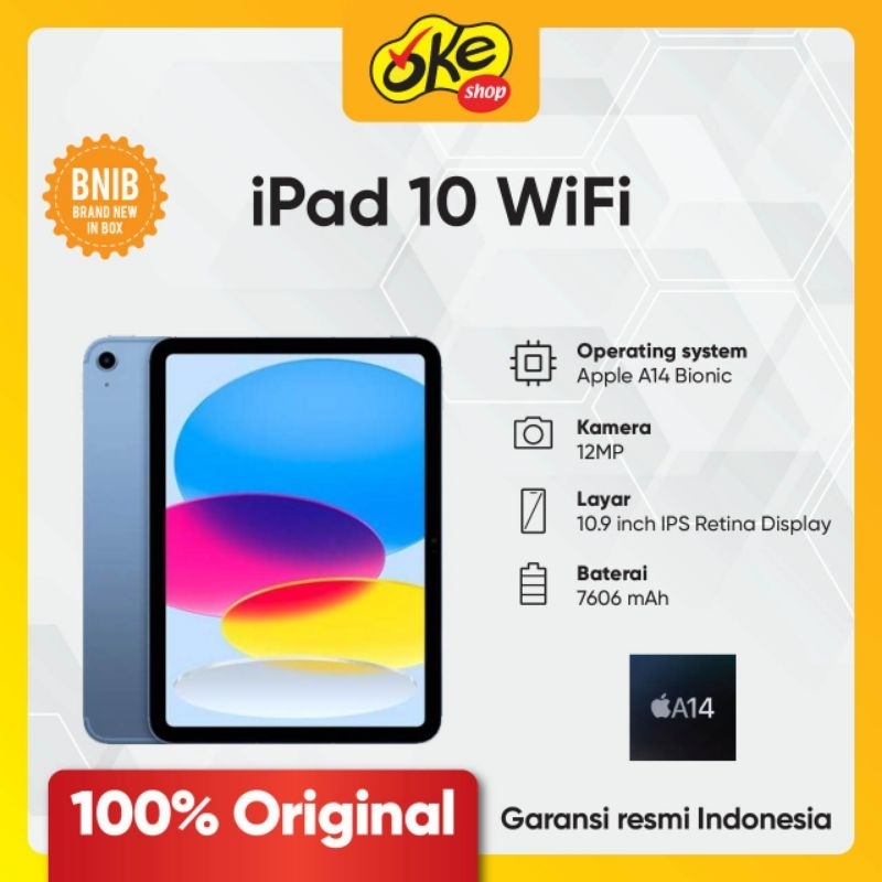 Jual ipad 10 Wifi 64GB - Garansi Resmi Ibox | Shopee Indonesia