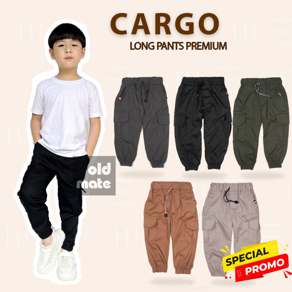 Little M Denim Zip Cargo Celana Panjang Anak Laki-Laki