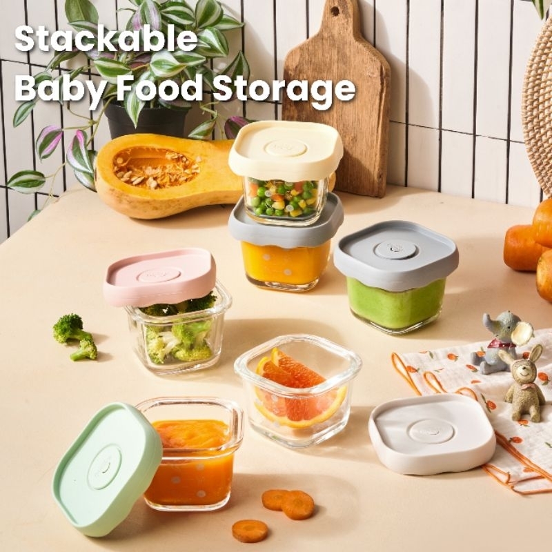 Jual Little Dimple Stackable Baby Food Storage / Container Kontainer ...