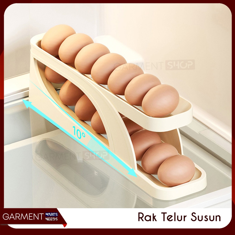 Jual Rak Telur 4 Tingkat Bergulir Otomatis Tempat Dispenser Penyimpanan ...