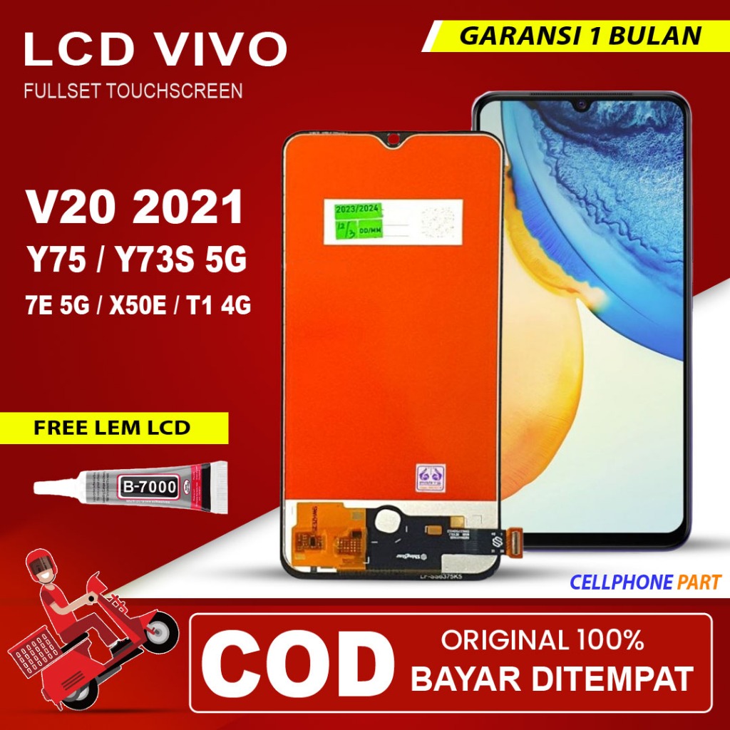 Jual LCD VIVO V20 2021 / Y75 / Y73S 5G / 57E 5G / X50E / T1 4G FULLSET ...