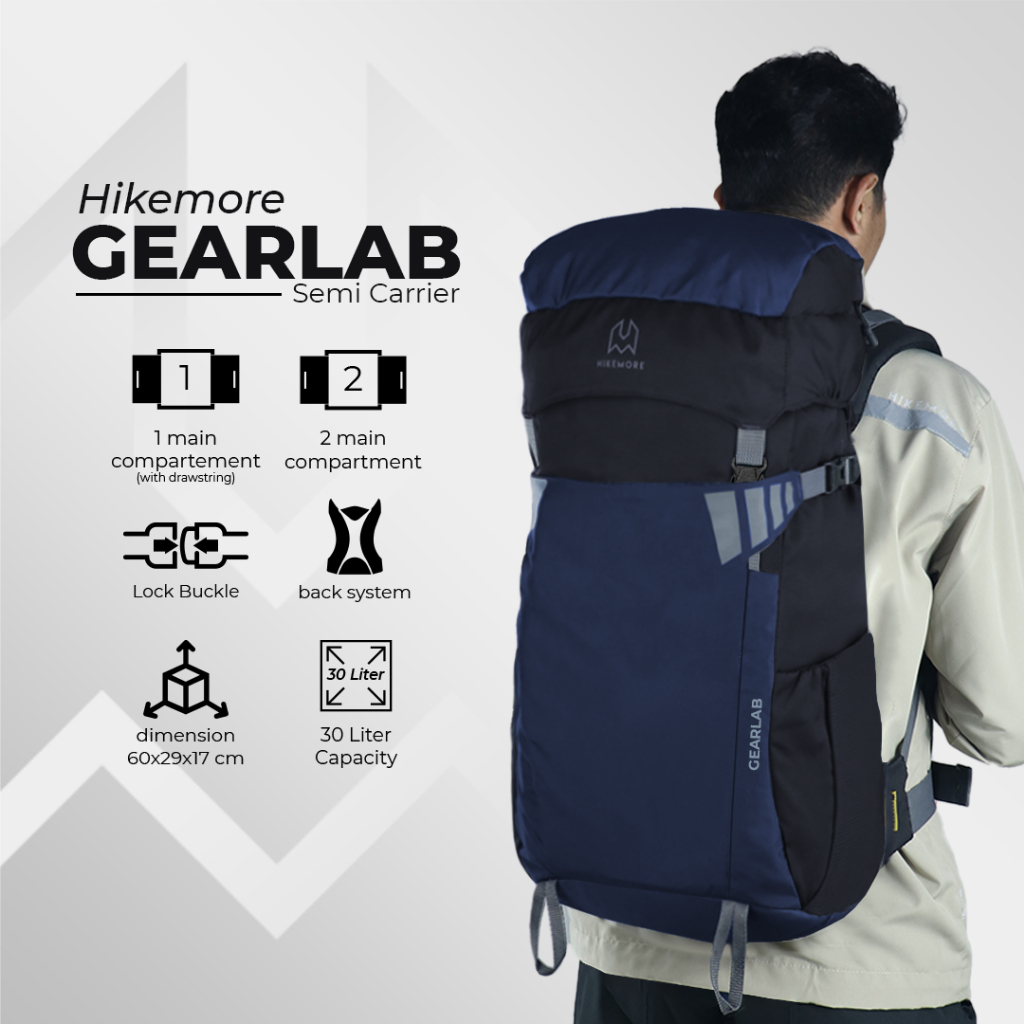 Jual Hikemore Backpack Pria Semi Carrier Travelling Outdoor Gearlab 30 ...