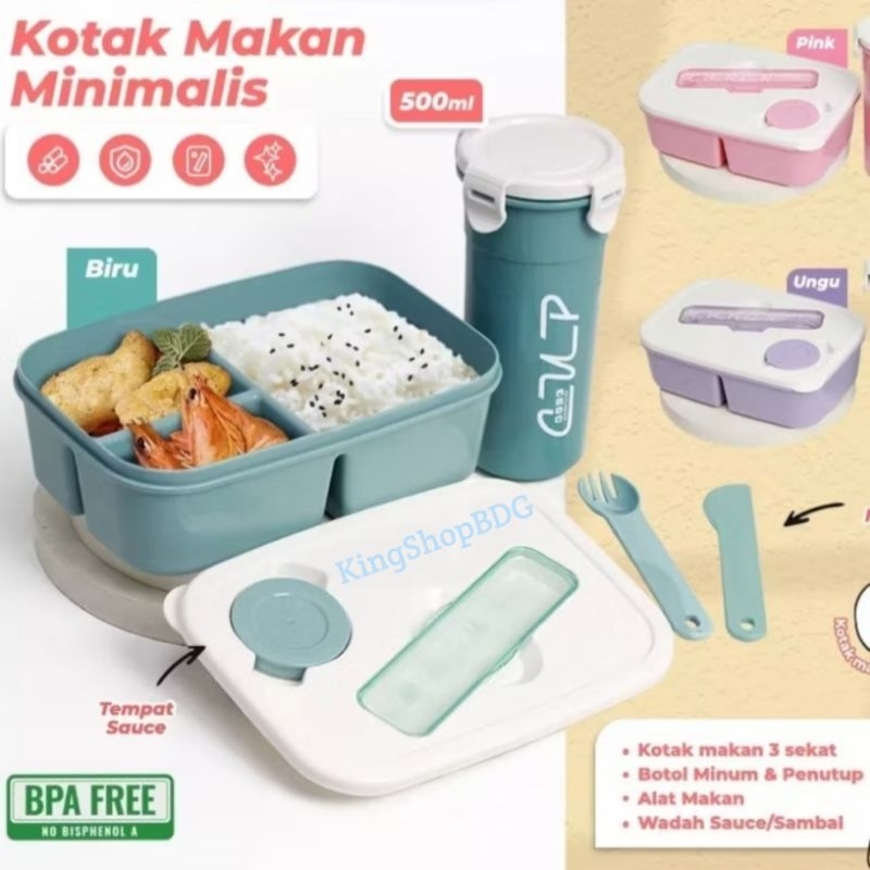 Jual LUNCH BOX KOTAK MAKAN SET BOTOL ANAK ANTI TUMPAH TAHAN PANAS ...