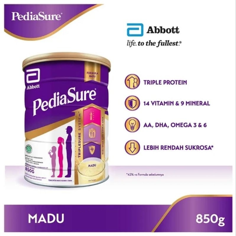 Jual Pediasure Triplesure Rasa Vanila|Madu (1-10th) 850gr | Shopee ...