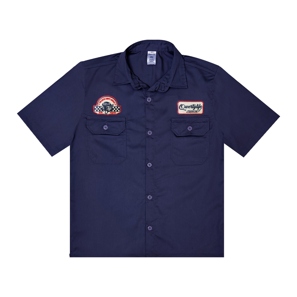 Qwertylife Workshirt Technical Hands Navy