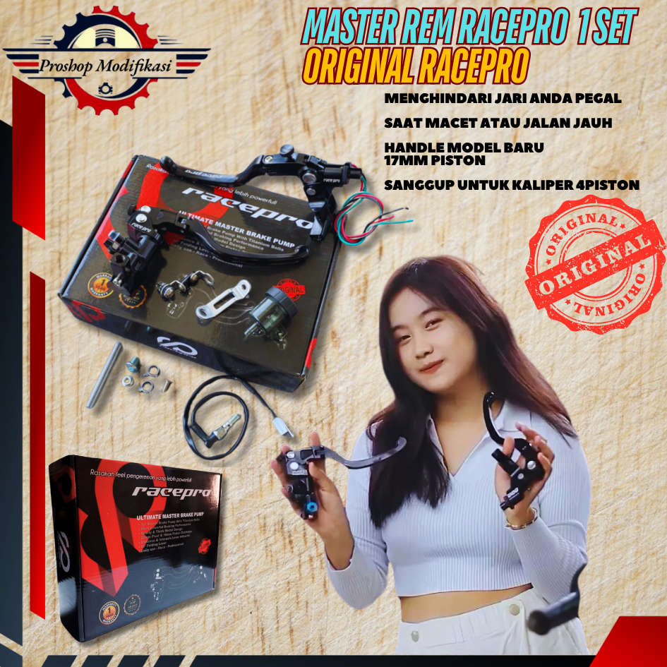 Jual PART PROMO MASTER REM RACEPRO SET KANAN KIRI TABUNG TABUNG HITAM ...