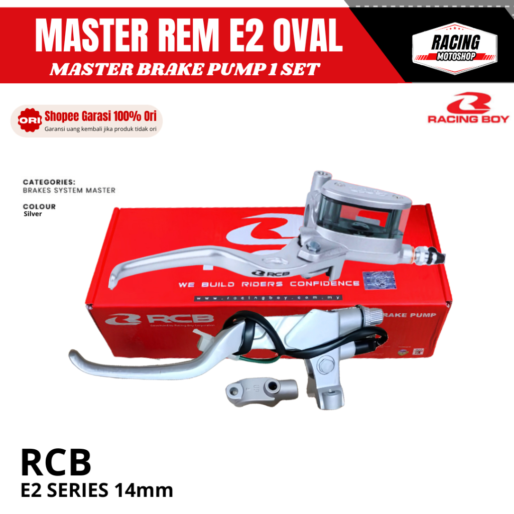 Jual Master Rem RCB Silver kanan dan Kiri E2 Oval E3 Kotak 14mm ...