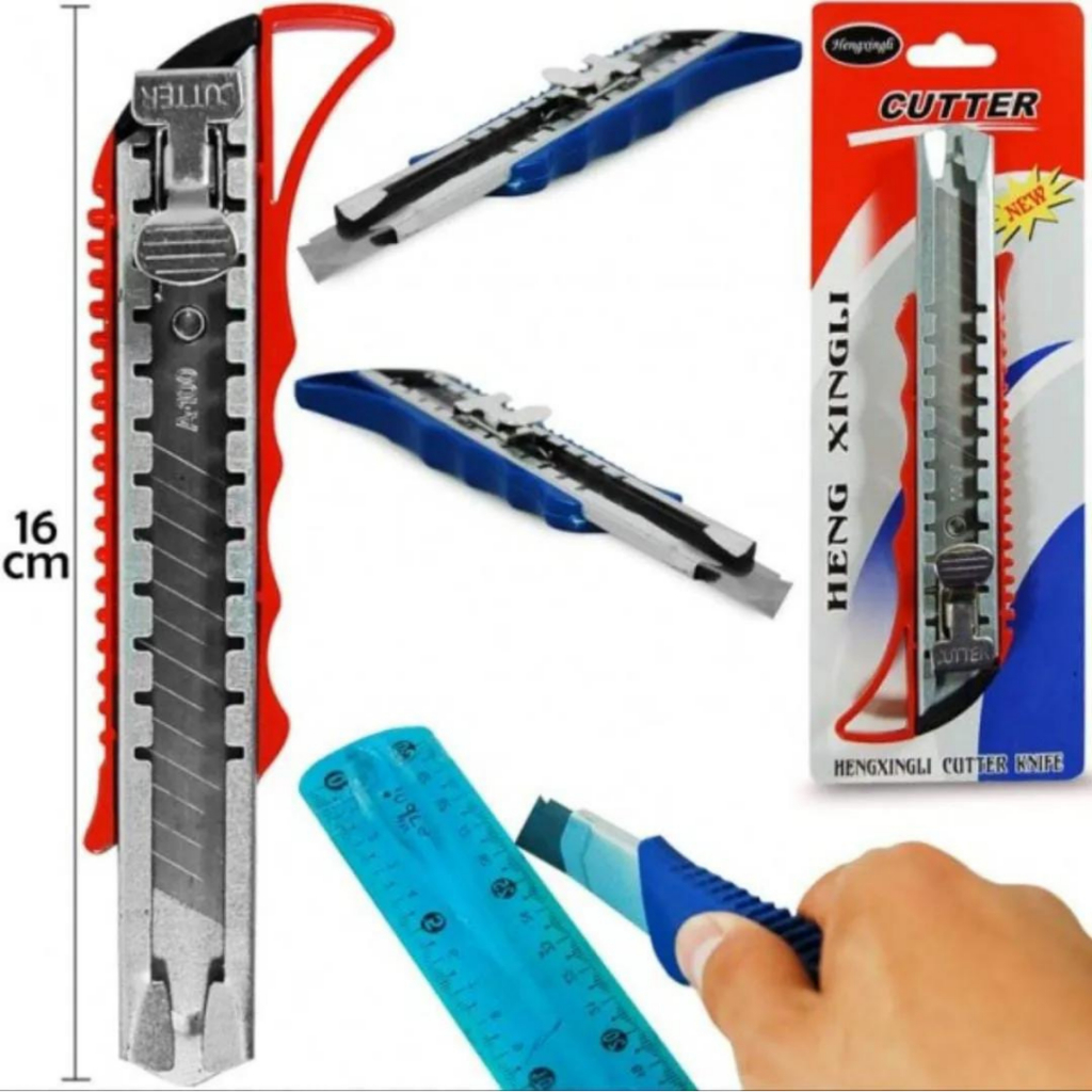 Jual CUTTER POTONG DENGAN SAFETY LOCK DAN GAGANG PANJANG WARNA WARNI ...