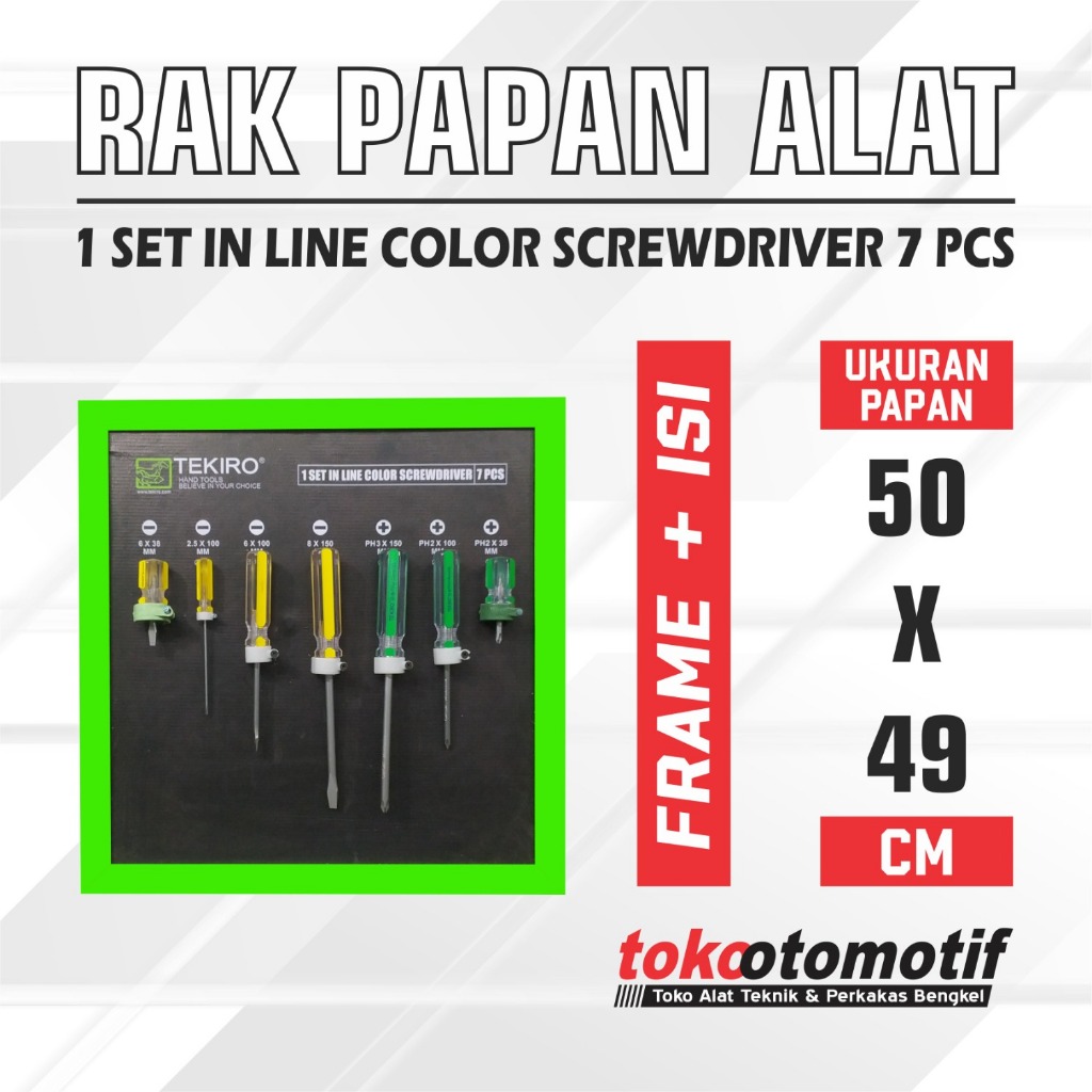 Jual Rak Papan Alat 1 Set In Line Color Screwdriver 7 Pcs ( Obeng ...
