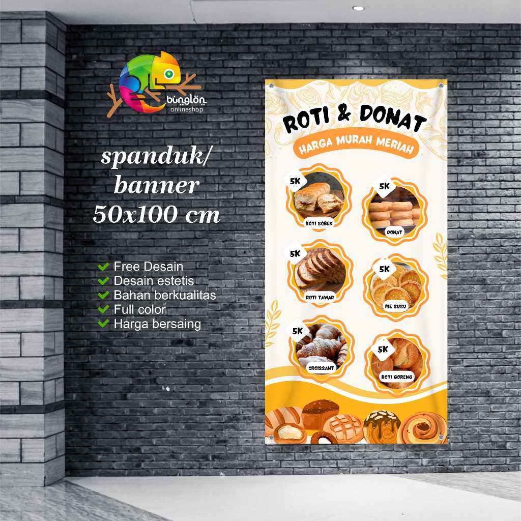 Jual Cetak Spanduk Banner Oranye dan Kuning Illustratif Modern Menu ...
