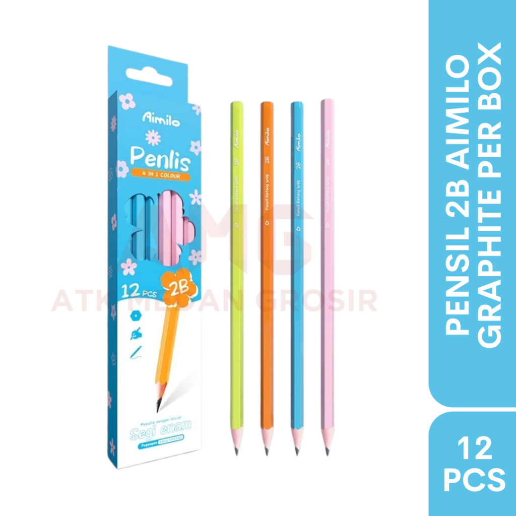 Jual PENSIL 2B GRAPHITE PER BOX ISI 12PCS PASTEL MURAH | Shopee Indonesia