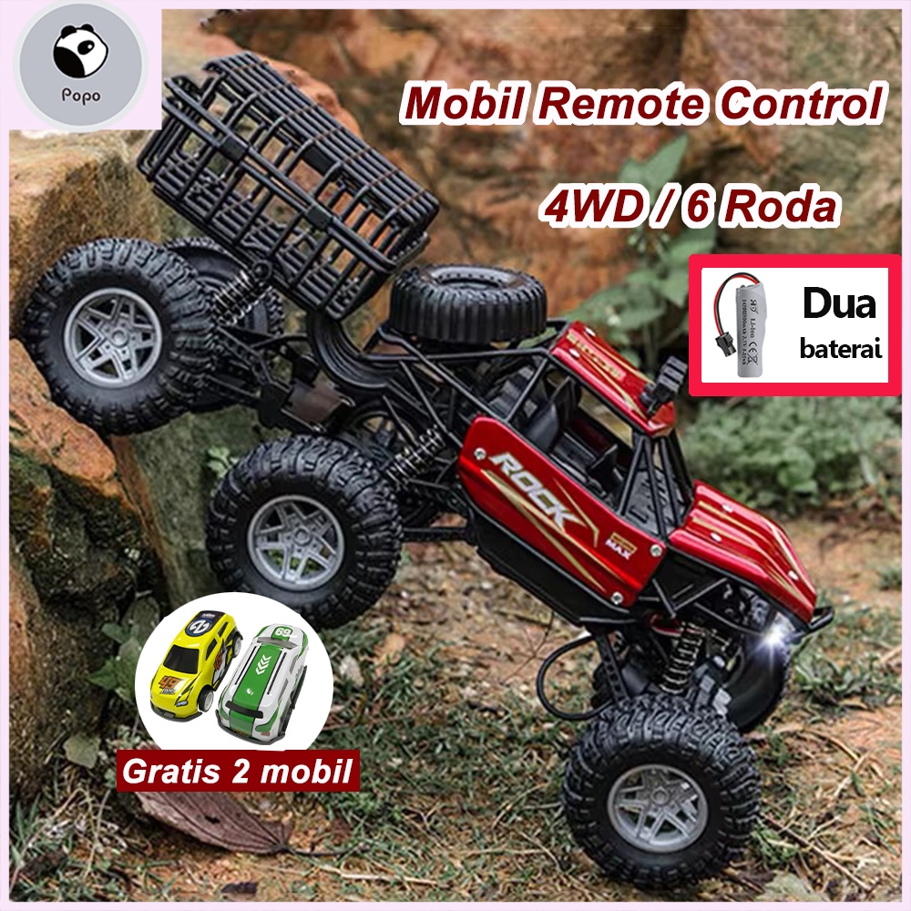 Jual POPO Mobil Remote Control Off-road 4WD Mobil Pendakian RC 6 Roda ...