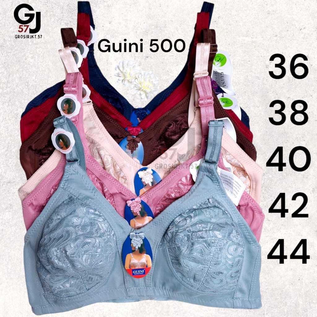 Jual BRA Jumbo Guini 500 Tanpa Kawat Semi Brukat BH Wanita Cup B Guini ...