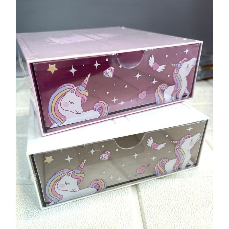 Jual Miniso Unicorn Stackable Drawer / Rak storage box unicorn persegi ...