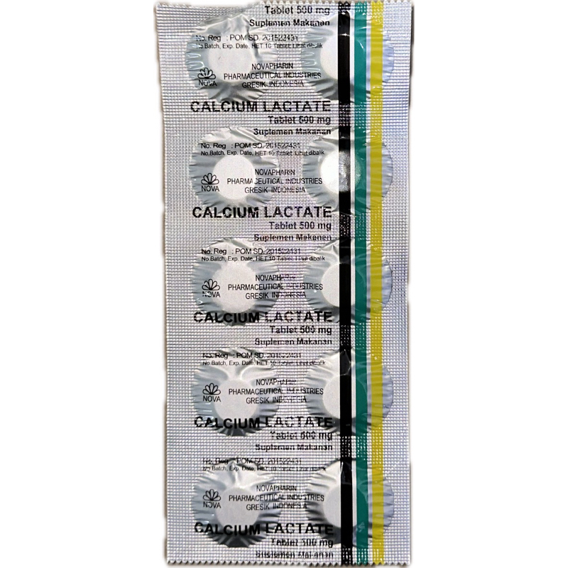 Jual CALCIUM LACTATE NOVAPHARIN STRIP 10TABLET | Shopee Indonesia