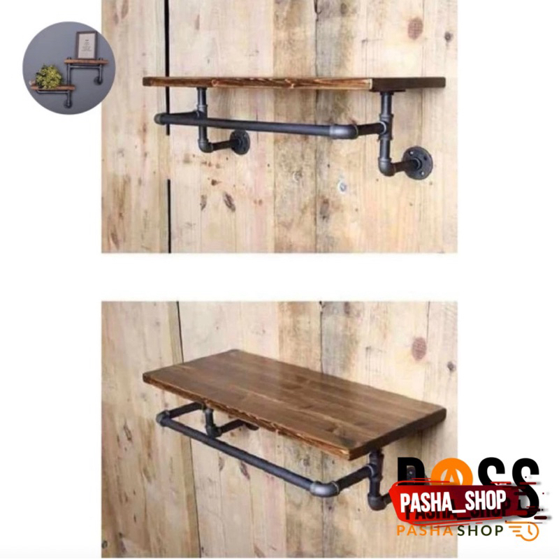 Jual Rak industrial - rak kayu ambalan - rak minimalis - rak display ...